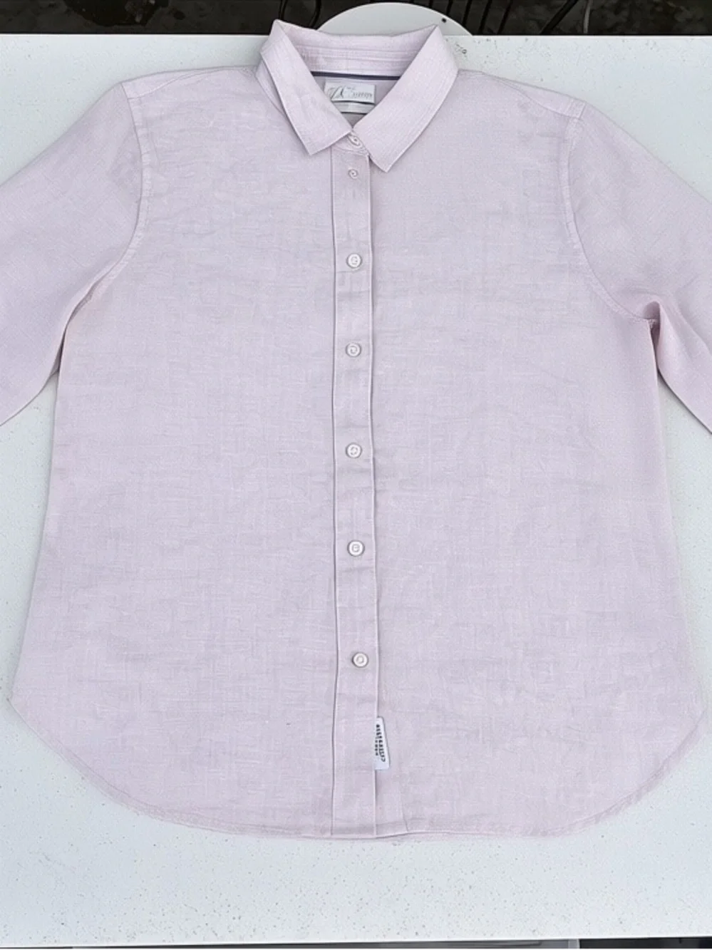 NWT - J. Crew Baird McNutt Irish Linen Slim ButtonUp Pale Blush Pink Shirt - M